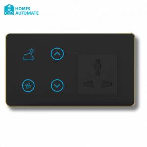 Premium Dual Controller Gold Curve Matt Black Smart Switch