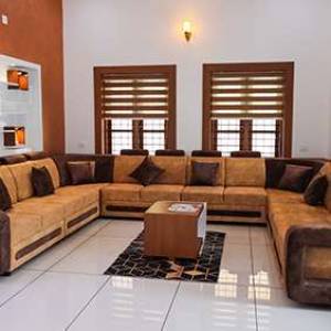 Dark and Light Brown Leather Sofa