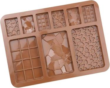 Baker’s Cutlery® 9 Cavity Multi Shapes Bar Diy Baking Tool Silicone Chocolate Waffle Biscuit Mould