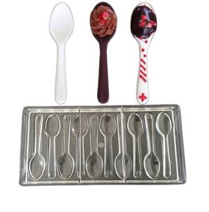 Baker’s Cutlery® 10 Cavity New Design Spoon Shaped Hard Candy Molds Jelly Mould Plastic Baking Tray Polycarbonate Chocolate Mold