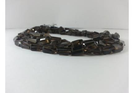 Natural Smoky Quartz Faceted Tumble Beads Strand