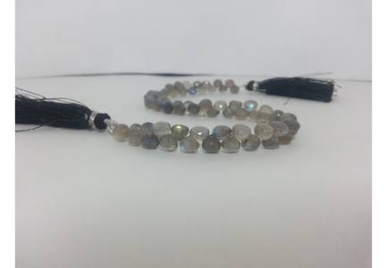 5mm Natural Labradorite Faceted Onion Briolette Beads Strand