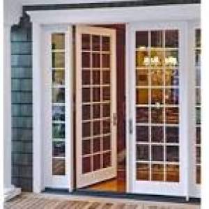 Glass door with grills