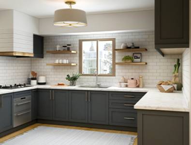 u shape modular kitchen