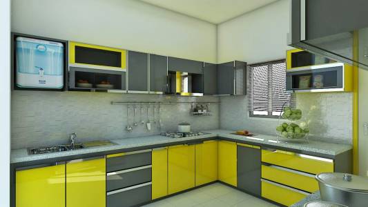 l shape modular kitchen
